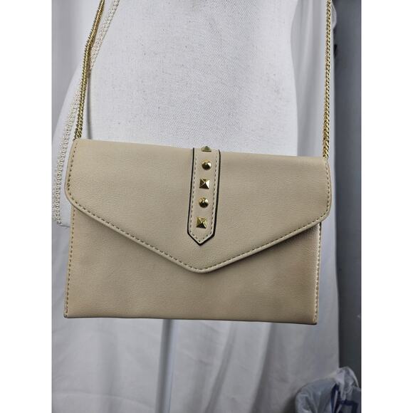 DANIELLE NICOLE Small Cream Studded Shoulder Purse with Gold Chain Strap - Picture 3 of 12